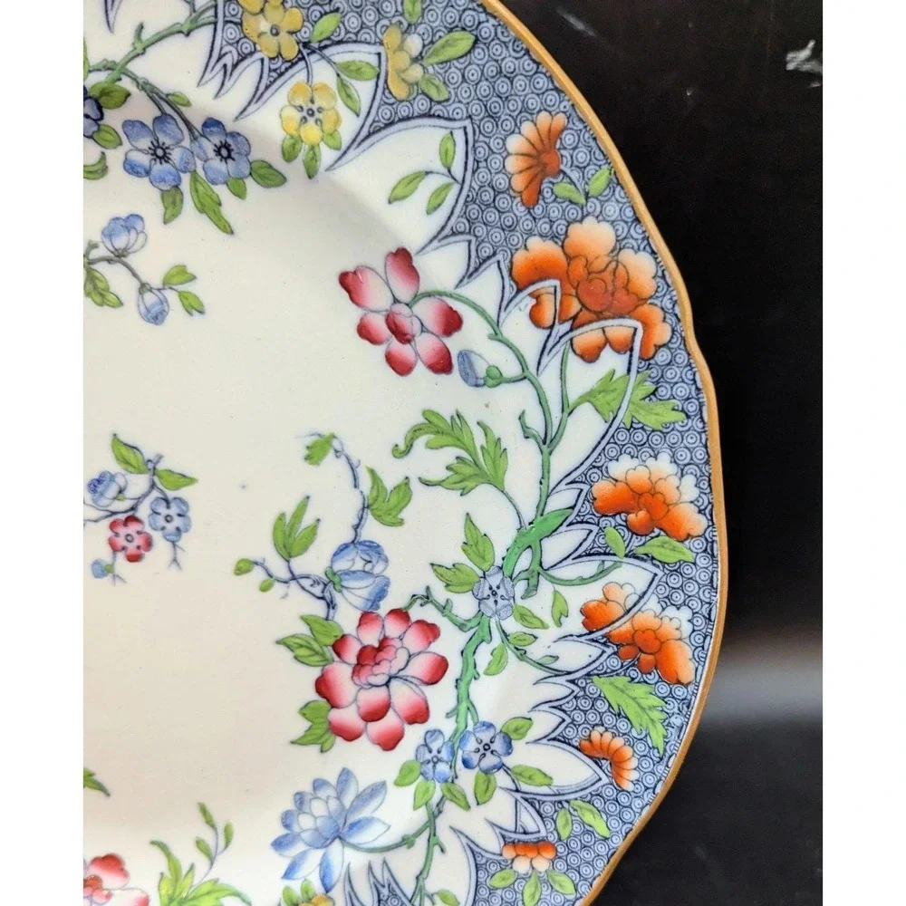 Antique‎ Minton Earthenware Vandyke Pattern Dinner Plate 10